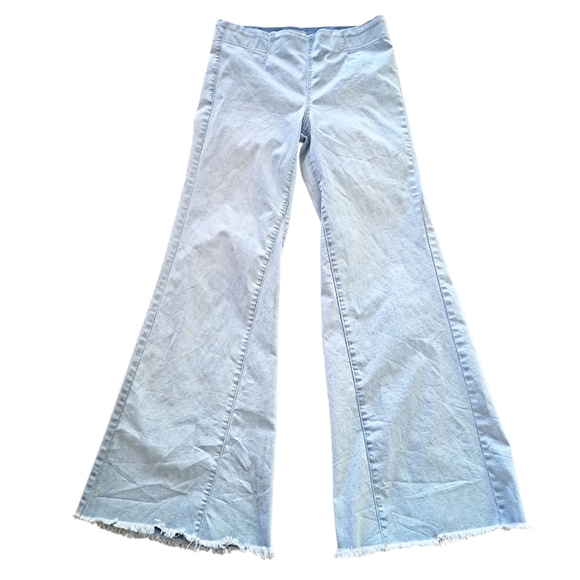 Free People Flared Light Wash Bell Bottom Pull-On Jeans - Picture 3 of 12